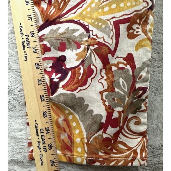 Chico's Perfect Stretch Slim Leg Pants Womens XL 3 Girlfriend Ankle Zip Floral - Picture 12 of 13